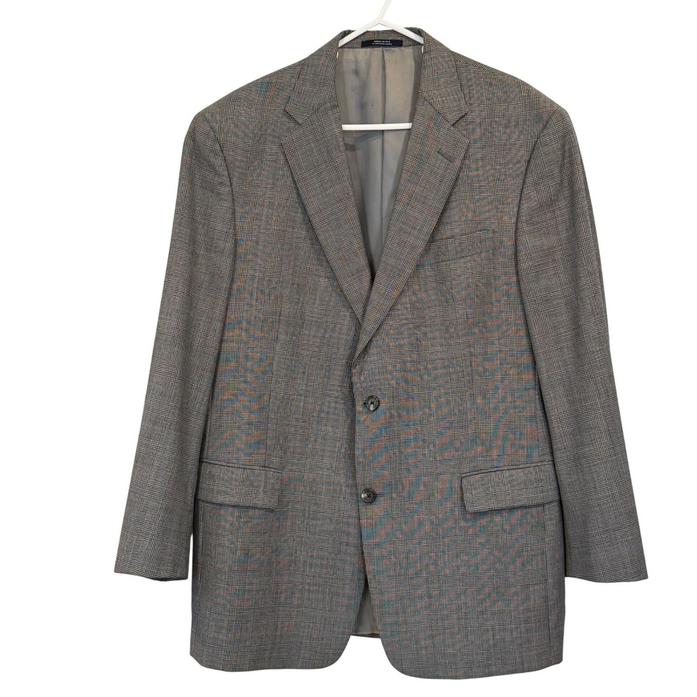 Hart Schaffner Marx Nordstrom Mens Grey Glen Plaid Blazer Sport Coat 44R Jacket